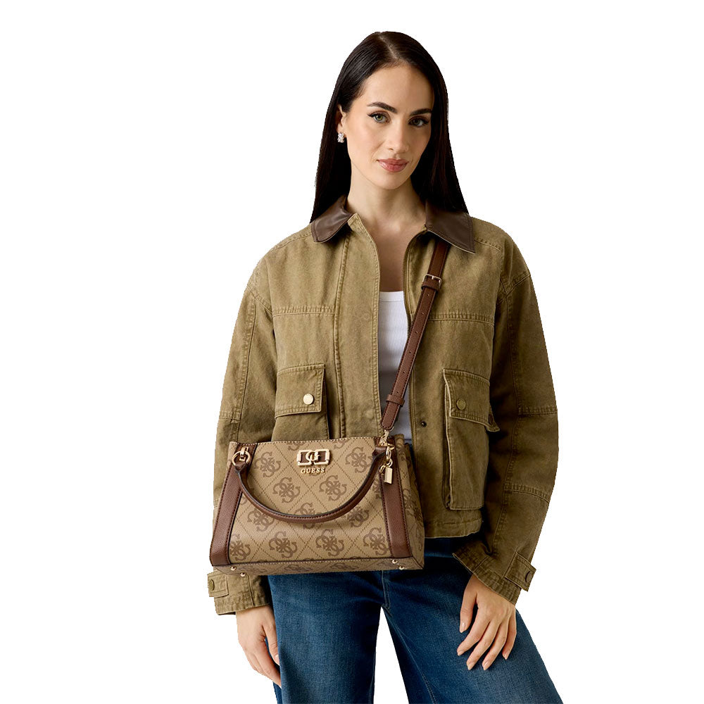Borsa Donna a Mano GUESS Linea Karnilla Colore Latte Logo - Brown