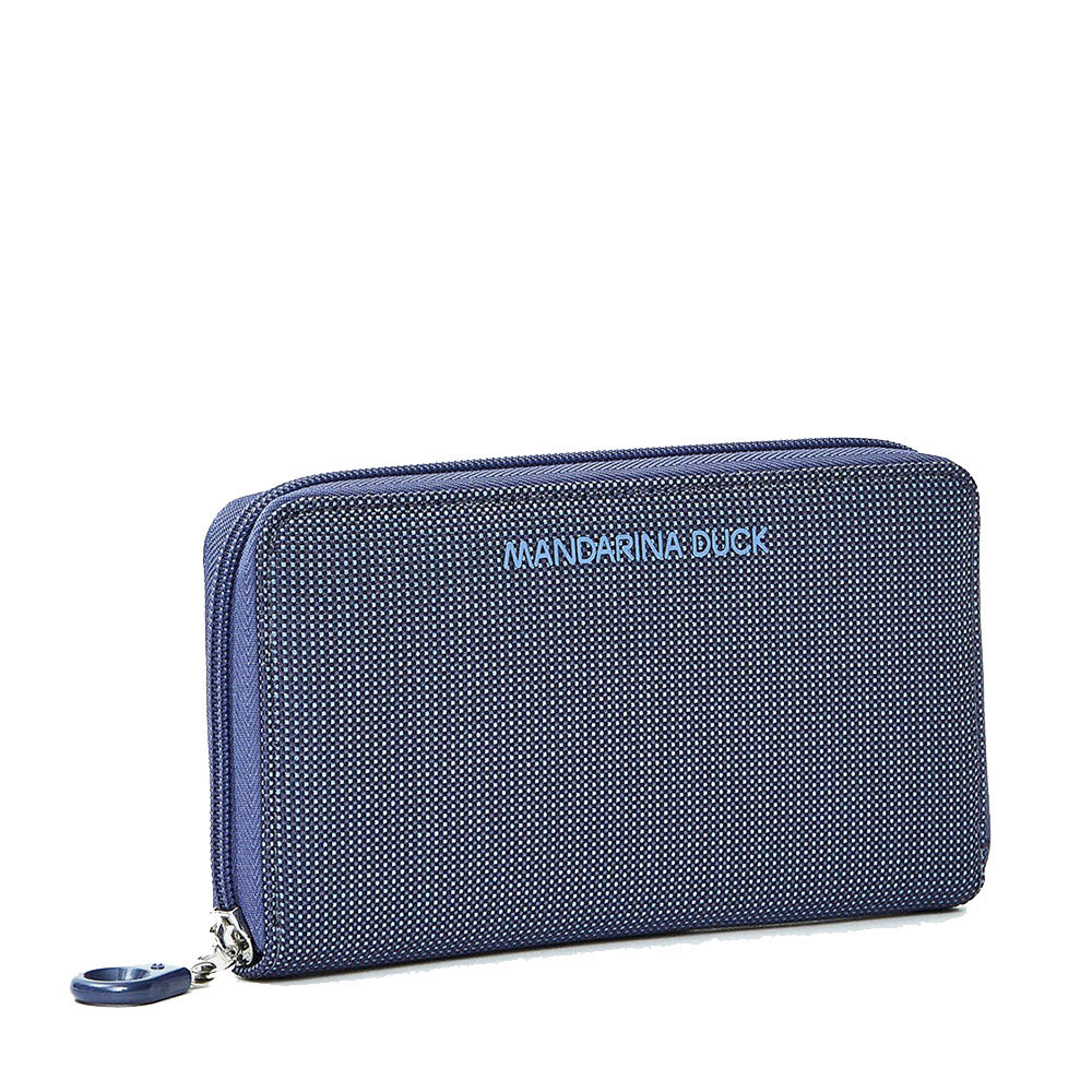 Portafoglio Donna Zip Around MANDARINA DUCK linea MD20 in Tessuto colore Deep Blue