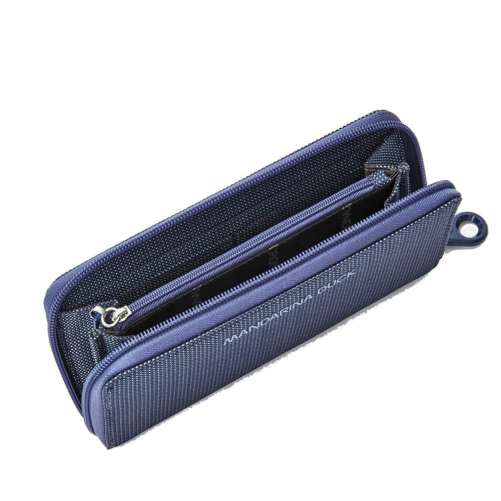 Portafoglio Donna Zip Around MANDARINA DUCK linea MD20 in Tessuto colore Deep Blue