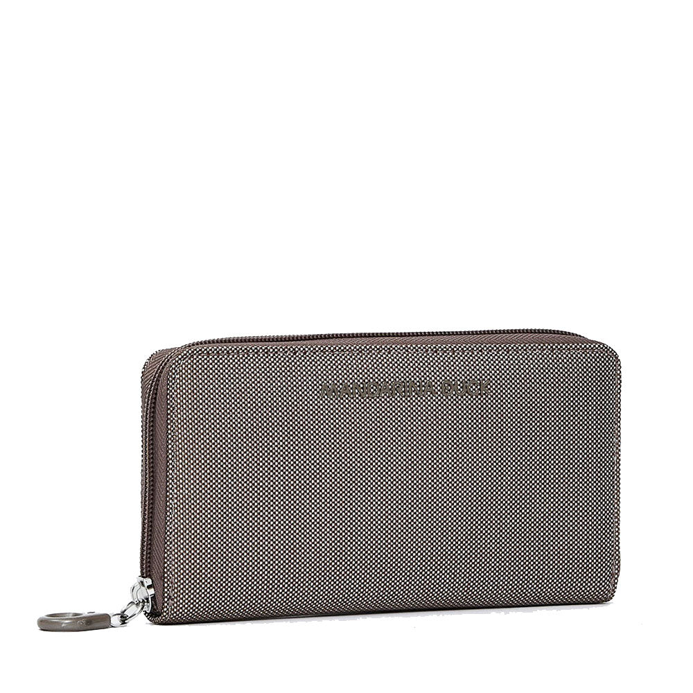 Portafoglio Donna Zip Around MANDARINA DUCK linea MD20 in Tessuto colore Taupe