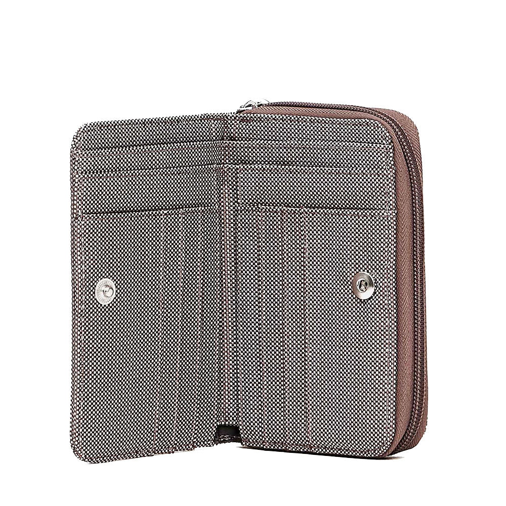 Portafoglio Donna con Bottone MANDARINA DUCK linea MD20 in Tessuto colore Taupe