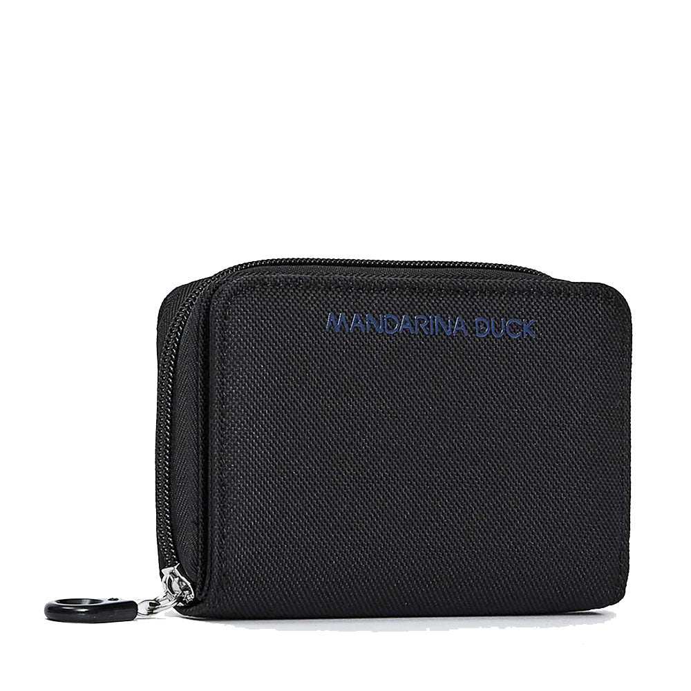 Portafoglio Donna con Bottone MANDARINA DUCK linea MD20 in Tessuto Nero
