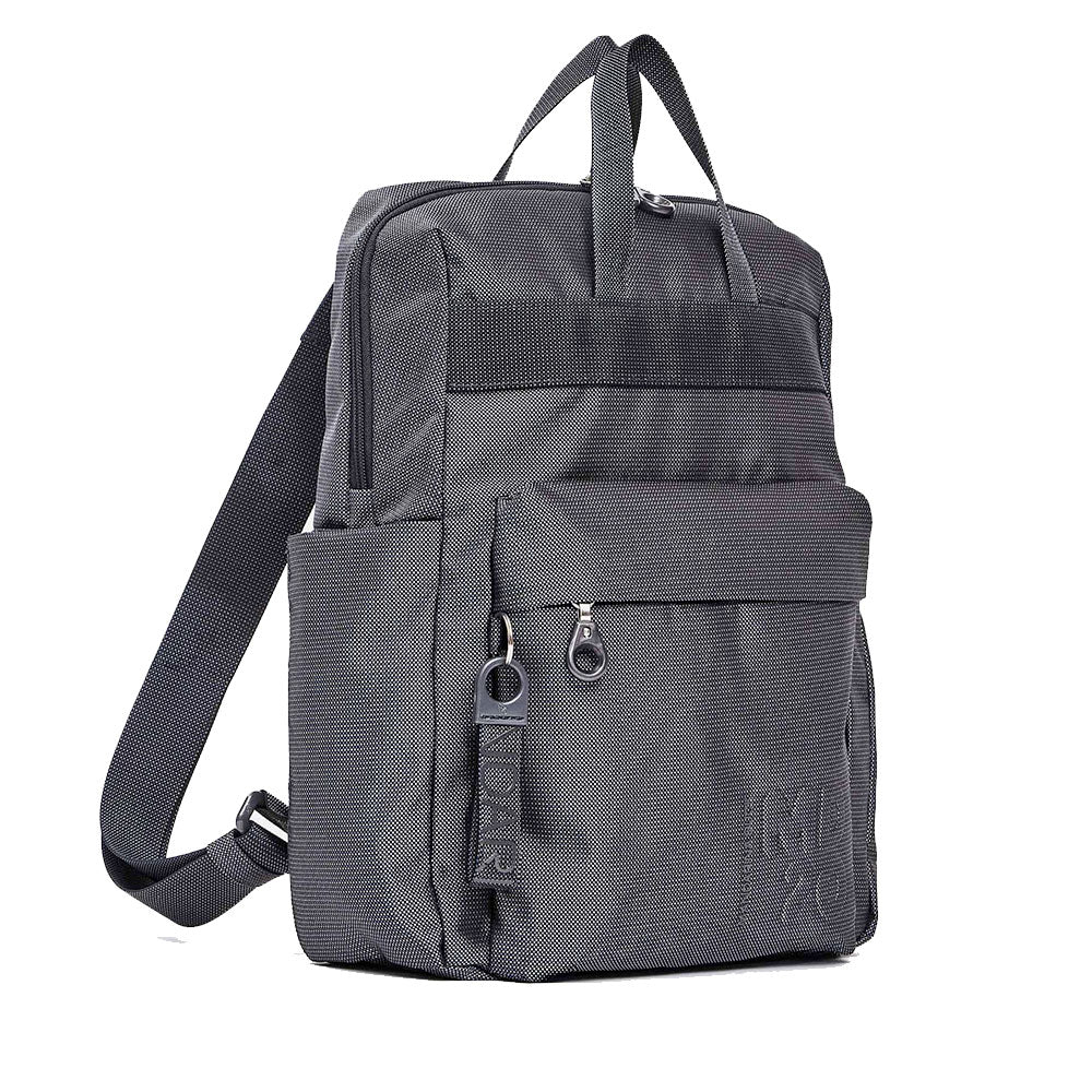 Fabric Backpack MANDARINA DUCK MD20 with Two Handles and 13" Laptop Compartment in Steel