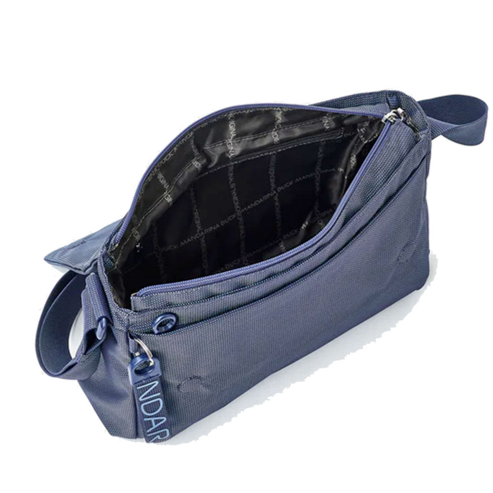 Borsa Donna a Tracolla MANDARINA DUCK Chiusa con Pattina in Tessuto colore Deep Blue Linea MD20