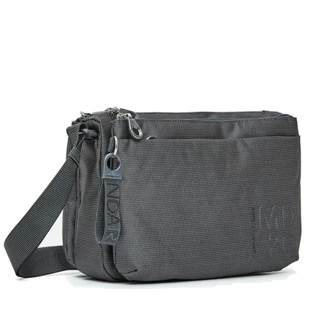 Borsa Donna a Tracolla Tre Scomparti MANDARINA DUCK in Tessuto Linea MD20 Colore Steel