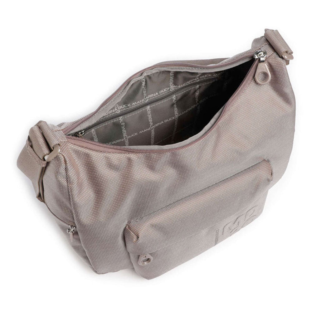 Borsa Donna a Tracolla a Mezzaluna MANDARINA DUCK in Tessuto Linea MD20 Colore Taupe