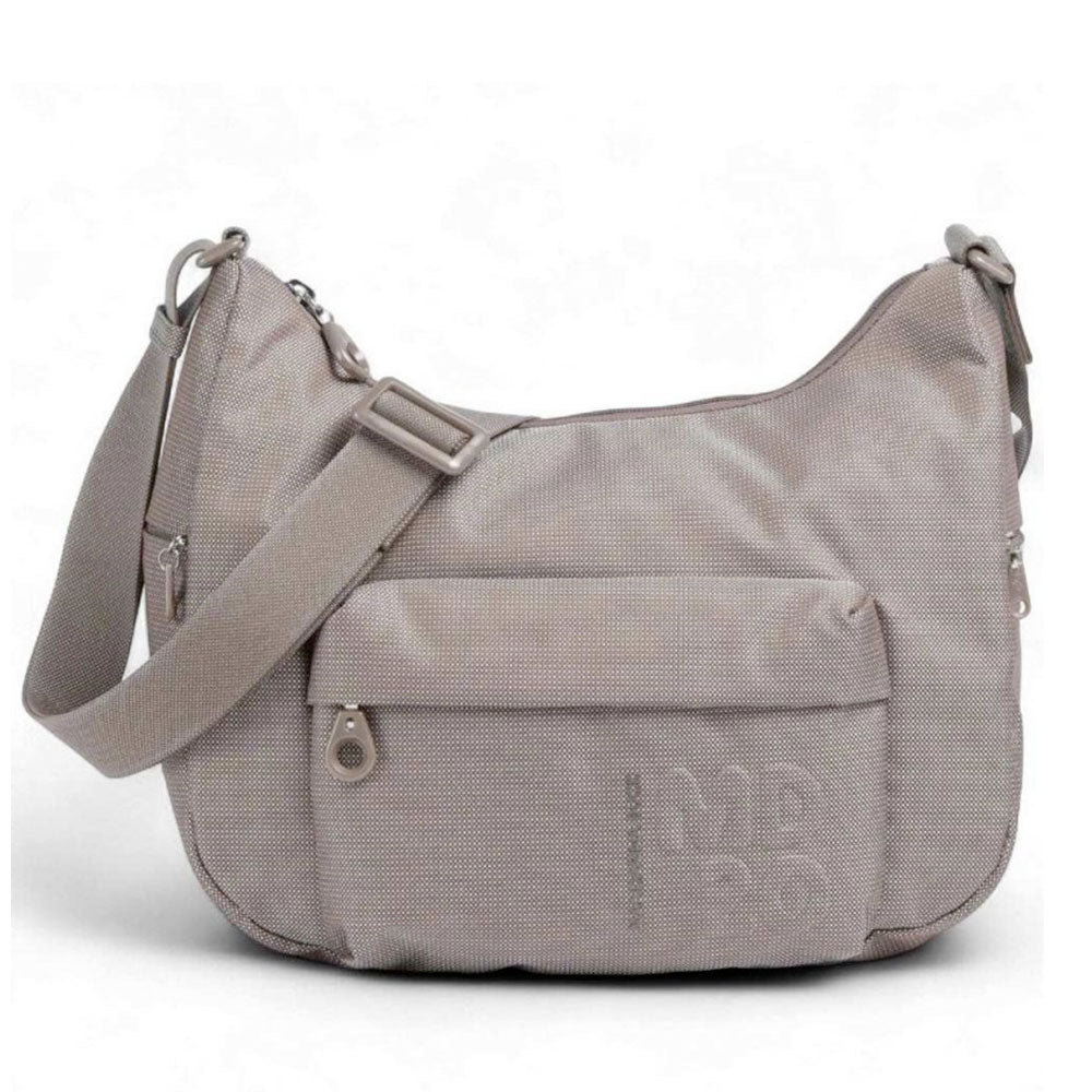 Borsa Donna a Tracolla a Mezzaluna MANDARINA DUCK in Tessuto Linea MD20 Colore Taupe