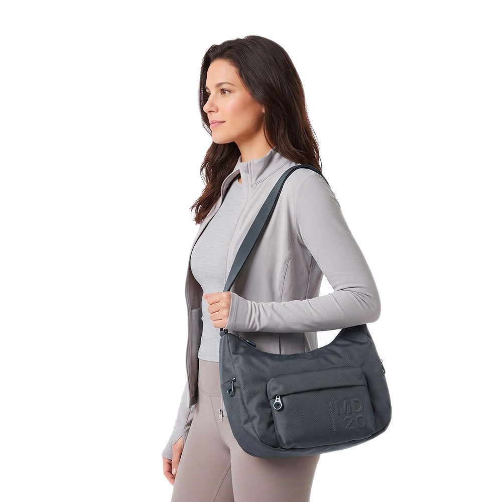 Borsa Donna a Tracolla a Mezzaluna MANDARINA DUCK in Tessuto linea MD20 Colore Starry Night