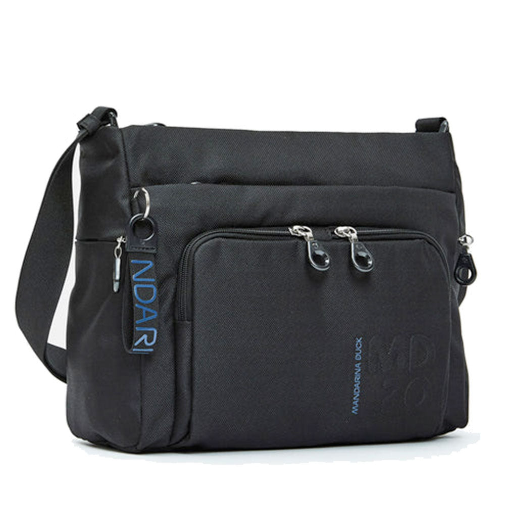 Borsa Donna a Tracolla con Tasca Frontale MANDARINA DUCK in Tessuto Linea MD20 Colore Nero