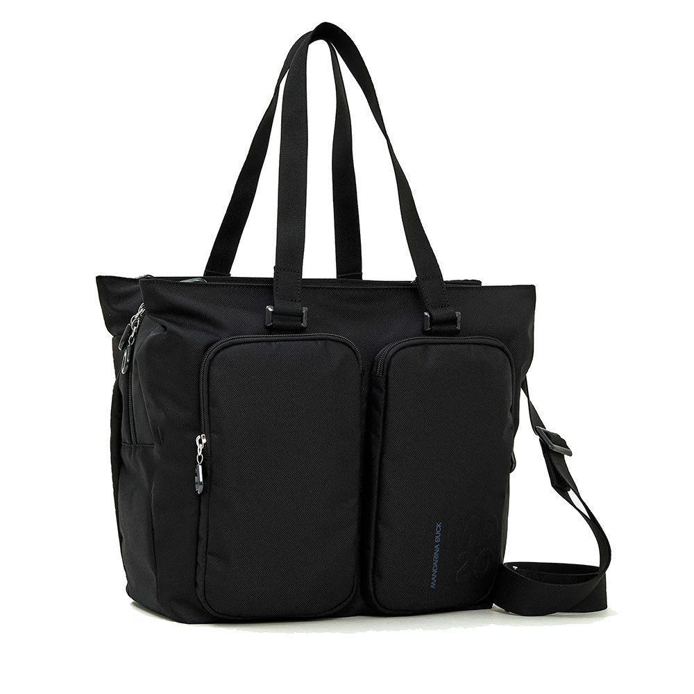 Shopping Bag Donna MANDARINA DUCK linea MD20 in Tessuto Nero