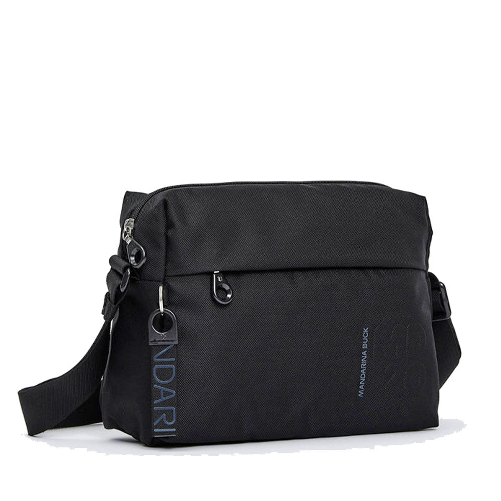 Borsa Donna a Tracolla MANDARINA DUCK in Tessuto colore Nero Linea MD20 Chiusa con Zip