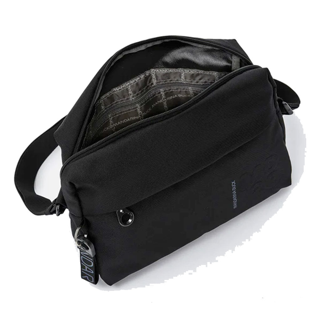 Borsa Donna a Tracolla MANDARINA DUCK in Tessuto colore Nero Linea MD20 Chiusa con Zip