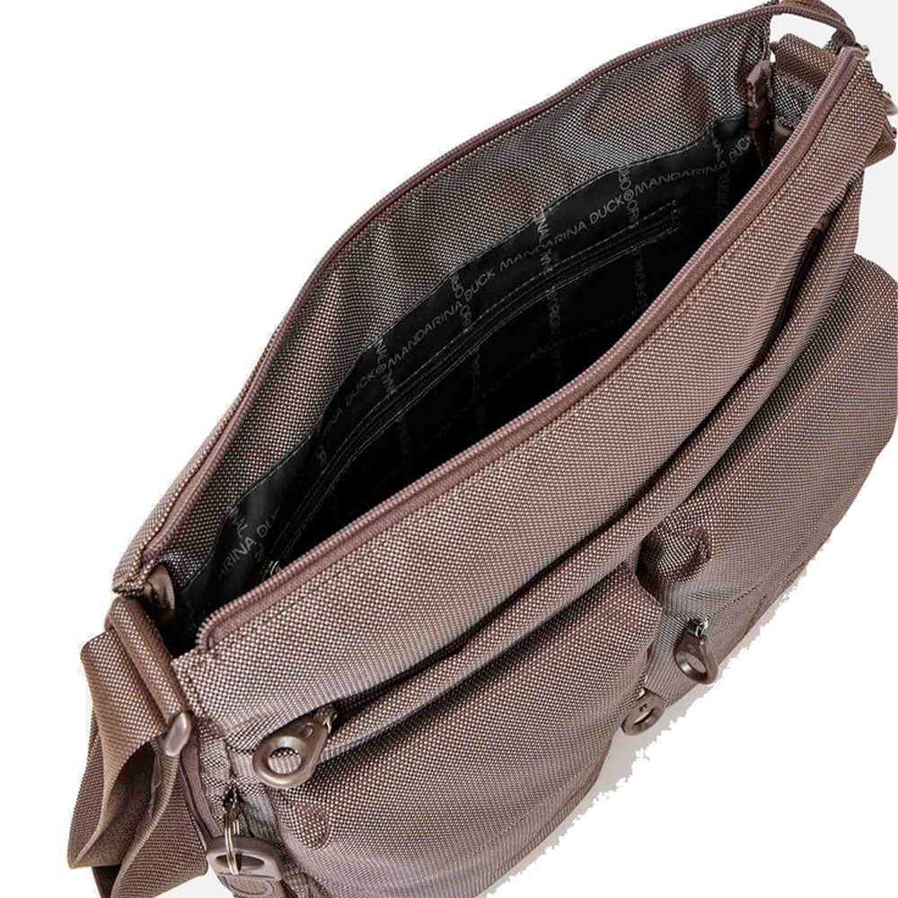 Borsa Donna a Tracolla MANDARINA DUCK Espandibile in Tessuto Linea MD20 Colore Taupe Misura Grande