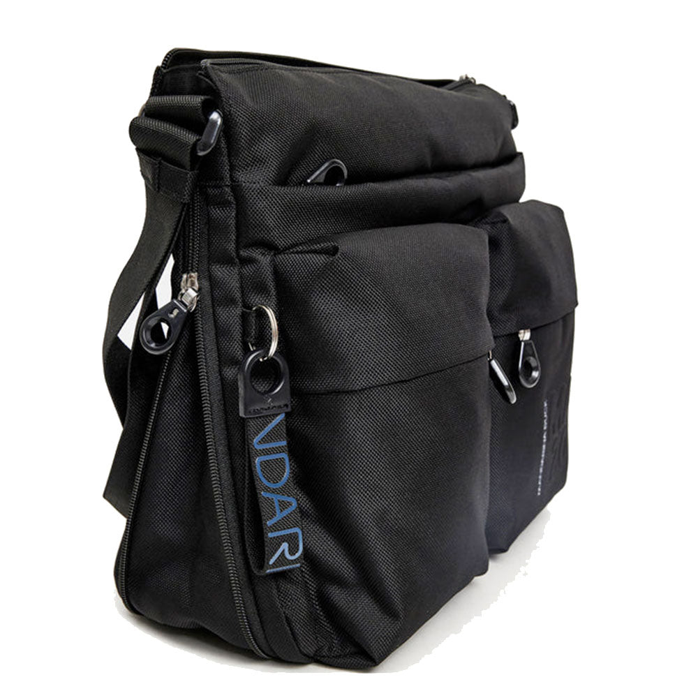 Borsa Donna a Tracolla MANDARINA DUCK Espandibile in Tessuto Linea MD20 Colore Nero Misura Grande