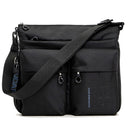 Borsa Donna a Tracolla MANDARINA DUCK Espandibile in Tessuto Linea MD20 Colore Nero Misura Grande