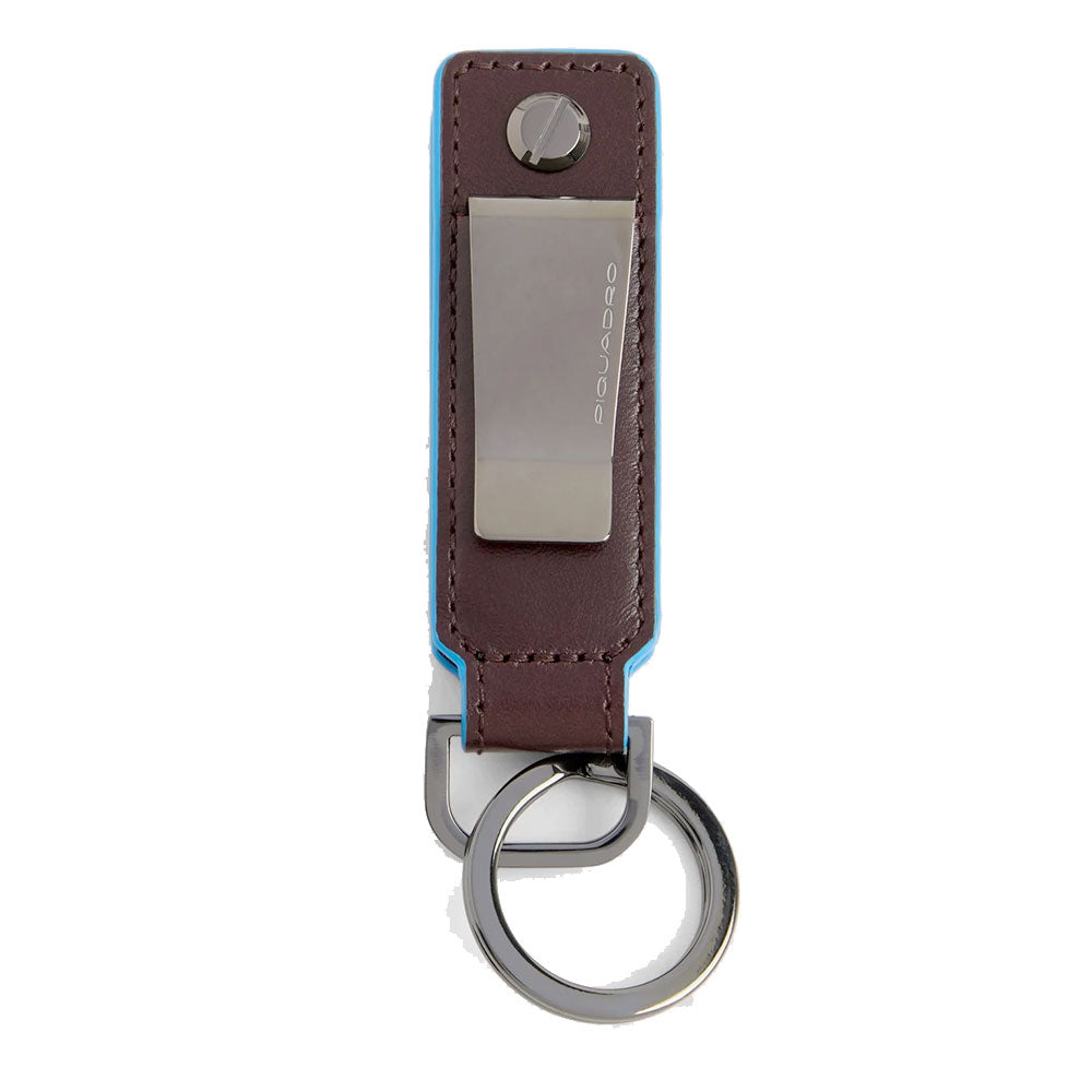 Portachiavi Uomo PIQUADRO in Pelle Nera Linea Blue Square - PC7089B2