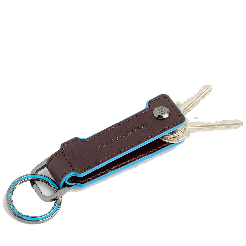 Portachiavi Uomo PIQUADRO in Pelle Nera Linea Blue Square - PC7089B2