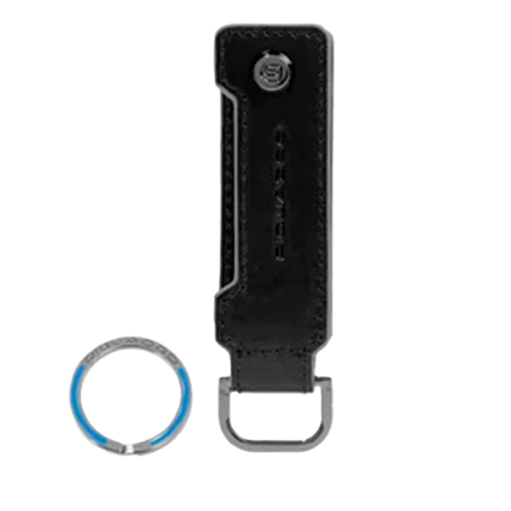 Portachiavi Uomo PIQUADRO in Pelle Nera Linea Blue Square - PC7089B2