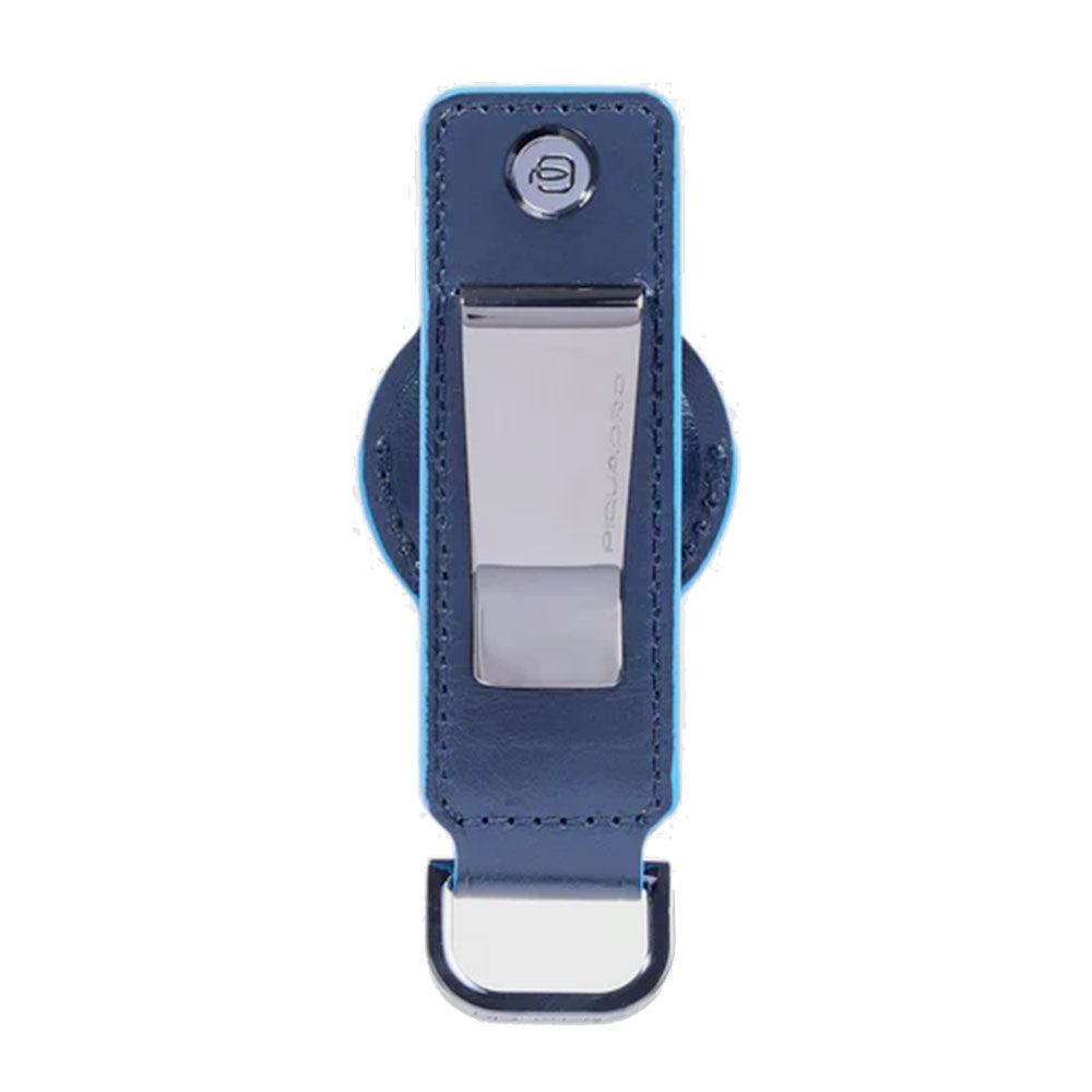 Portachiavi Uomo Per AirTag e CONNEQU 4.0 PIQUADRO in Pelle Blu Linea Blue Square - PC7090B2