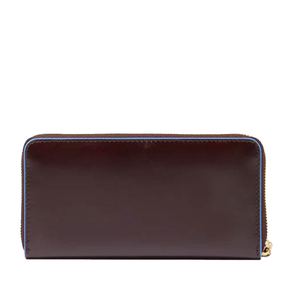 Portafoglio Donna Zip Around PIQUADRO In Pelle Mogano Linea Blue Square - PD3229B2R