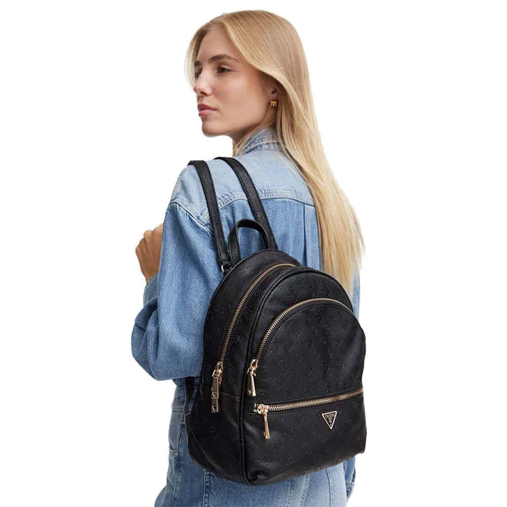 Zaino Donna GUESS Linea Manhattan Colore Nero Misura Grande con Logo Impresso