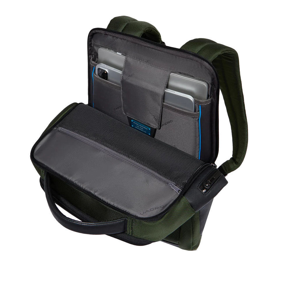 Zaino PIQUADRO porta PC 15,6" Linea Brief in Tessuto e Pelle Blu - CA4818BR2