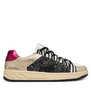 Sneakers PATRIZIA PEPE Girl linea Fly Crazy Kids in Ecopelle Laminata Platino e Glitter Neri
