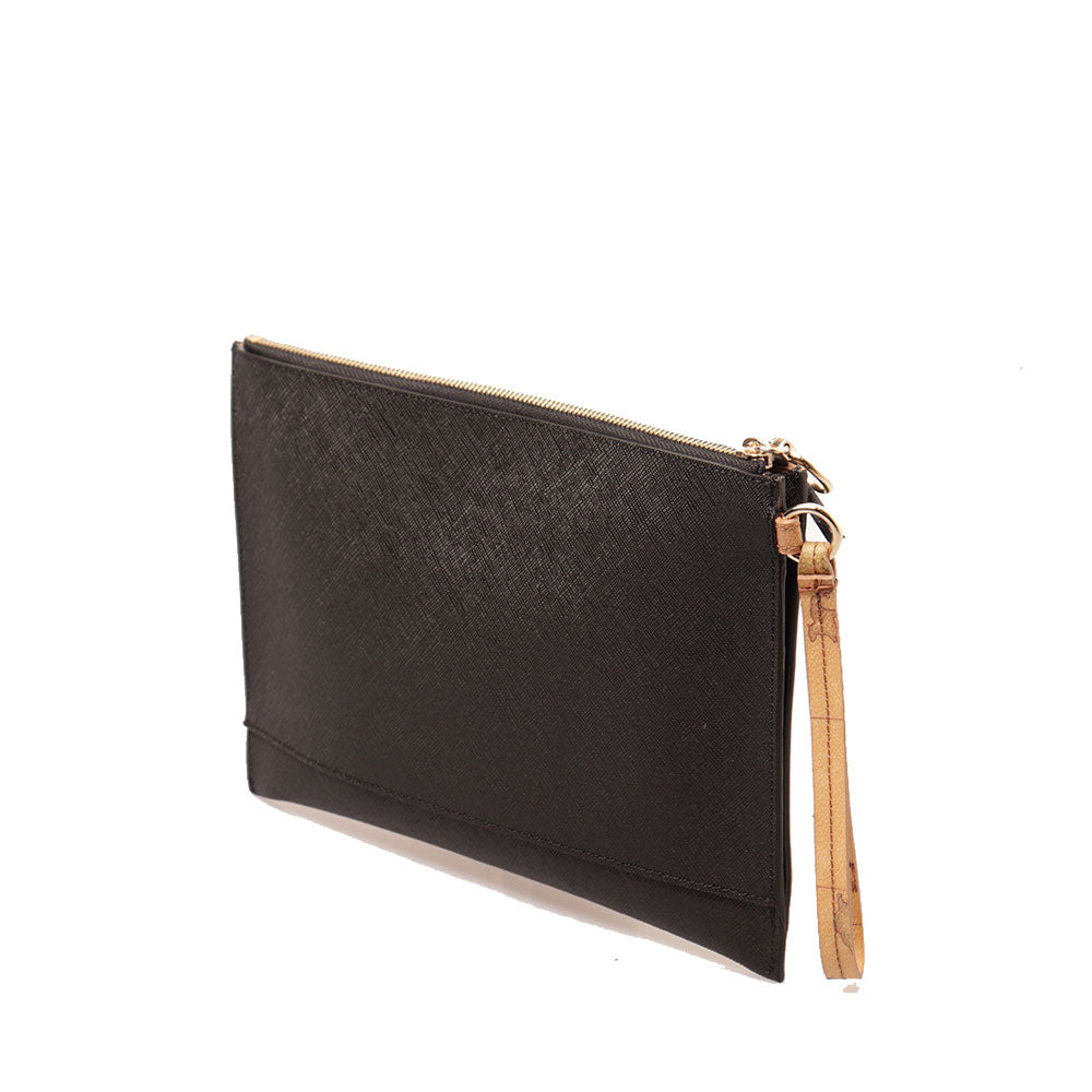 1A Classe Alviero Martini Java City Linie 
Flache Clutch mit Armband in Schwarz - PN07