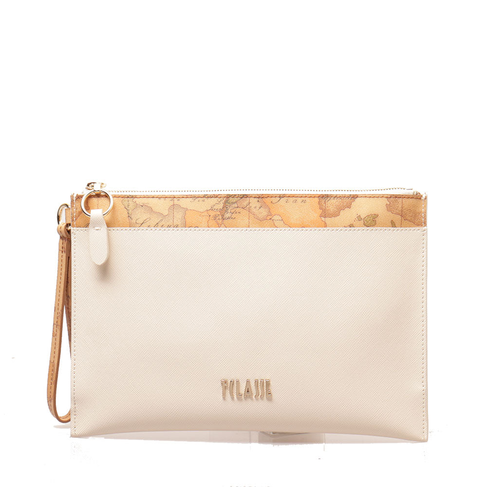 Clutch Piatta con Polsiera 1A Classe Alviero Martini linea Java City Avorio PN07