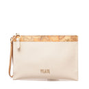 1A Classe Alviero Martini Java City Linie 
Flache Clutch mit Armband in der Farbe Elfenbein PN07