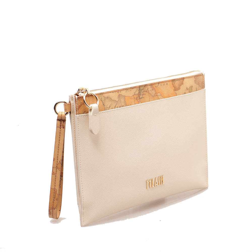 Clutch Piatta con Polsiera 1A Classe Alviero Martini linea Java City Avorio PN07