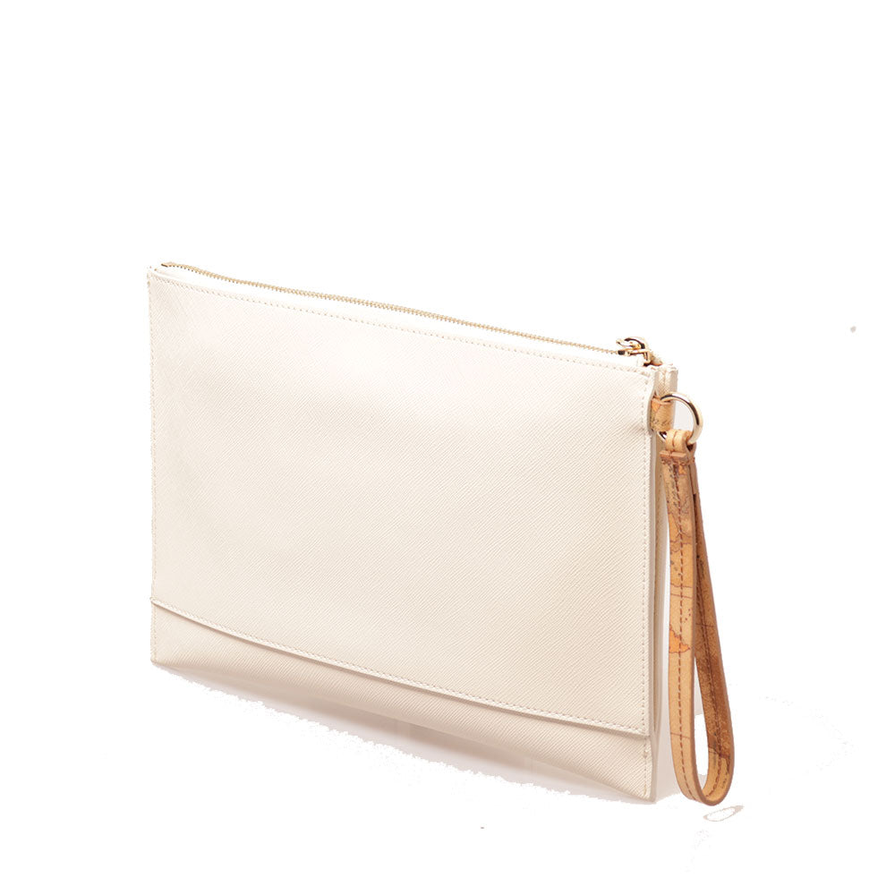 1A Classe Alviero Martini Java City Linie 
Flache Clutch mit Armband in der Farbe Elfenbein PN07