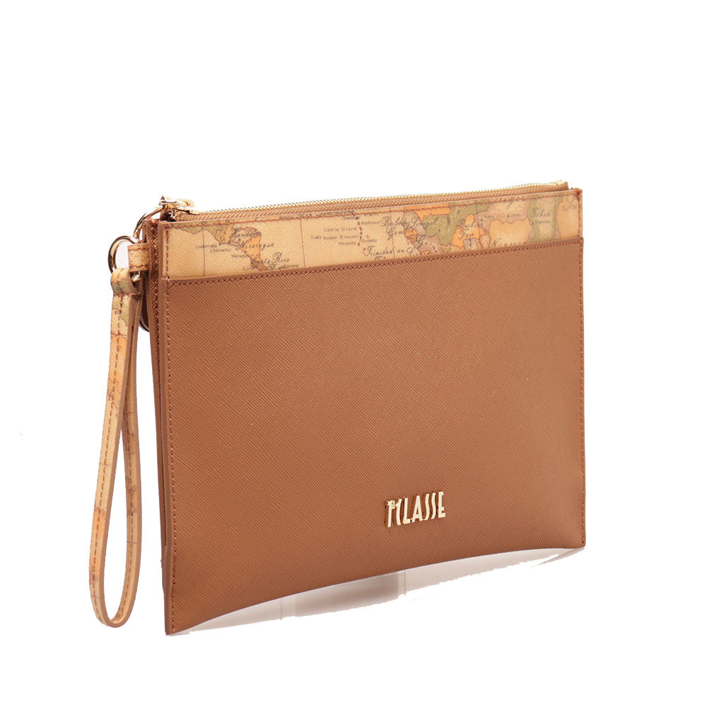 Clutch Piatta con Polsiera 1A Classe Alviero Martini linea Java City color Tabacco PN07