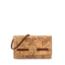 Women's Clutch Bag with Shoulder Strap 1A Classe ALVIERO MARTINI 3D Geo in Geo Classic and Chestnut - PN69