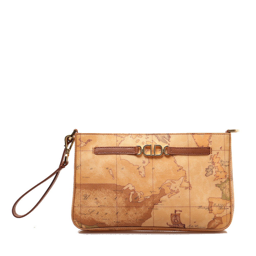 Pochette Donna con Manichetto 1A Classe Alviero Martini linea 3D Geo colore Geo Classic e Marrone PN71