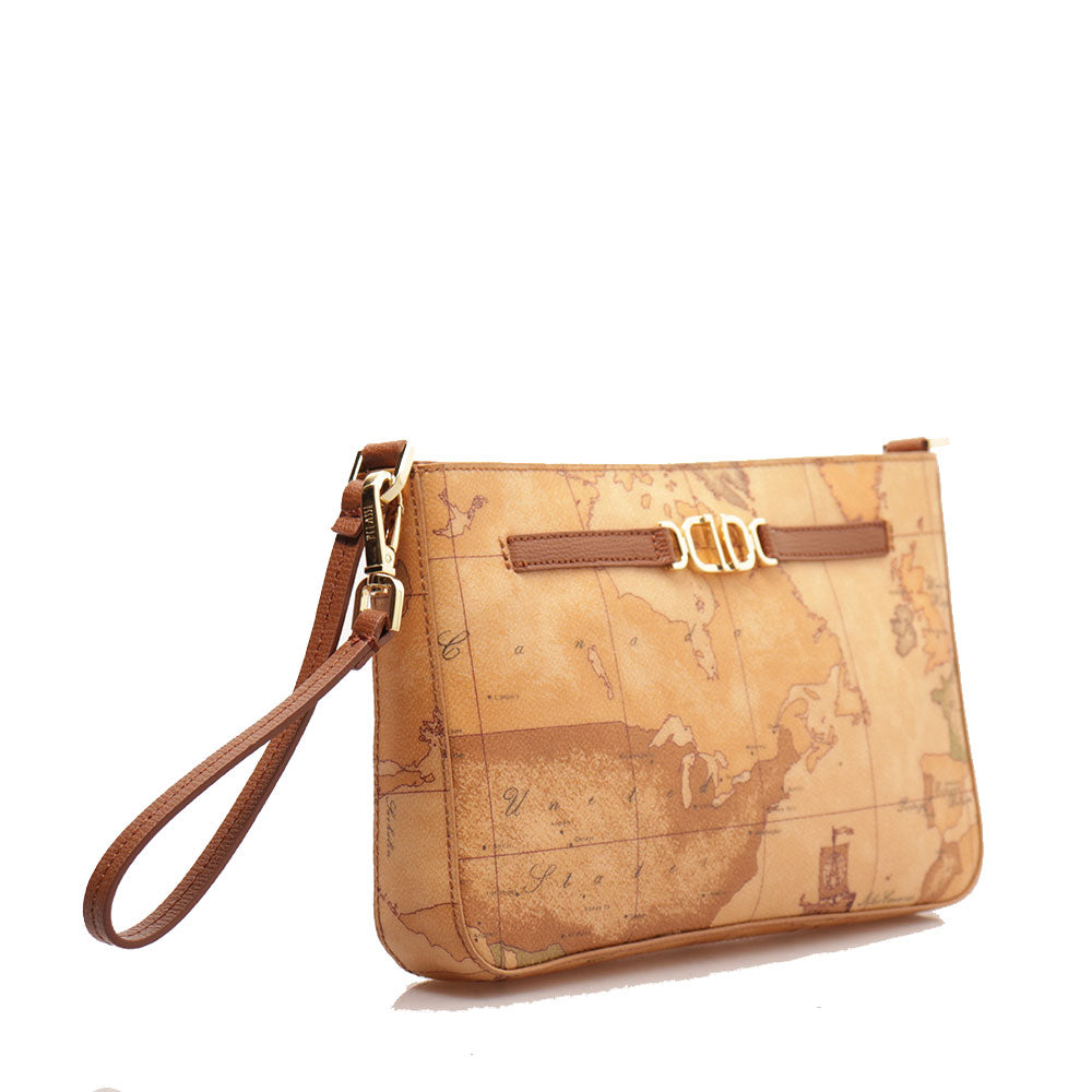 Pochette Donna con Manichetto 1A Classe Alviero Martini linea 3D Geo colore Geo Classic e Marrone PN71