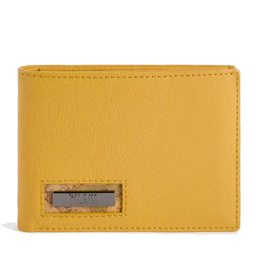 Portafoglio Uomo con Portamonete 1A Classe Alviero Martini linea Trip Leather in Pelle Giallo Senape PN81