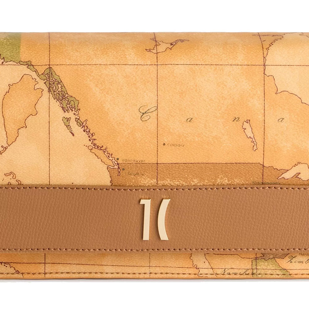 Crossbody Clutch with Flap 1A Classe ALVIERO MARTINI Heritage Geo in Geo Classic and Tan PO40