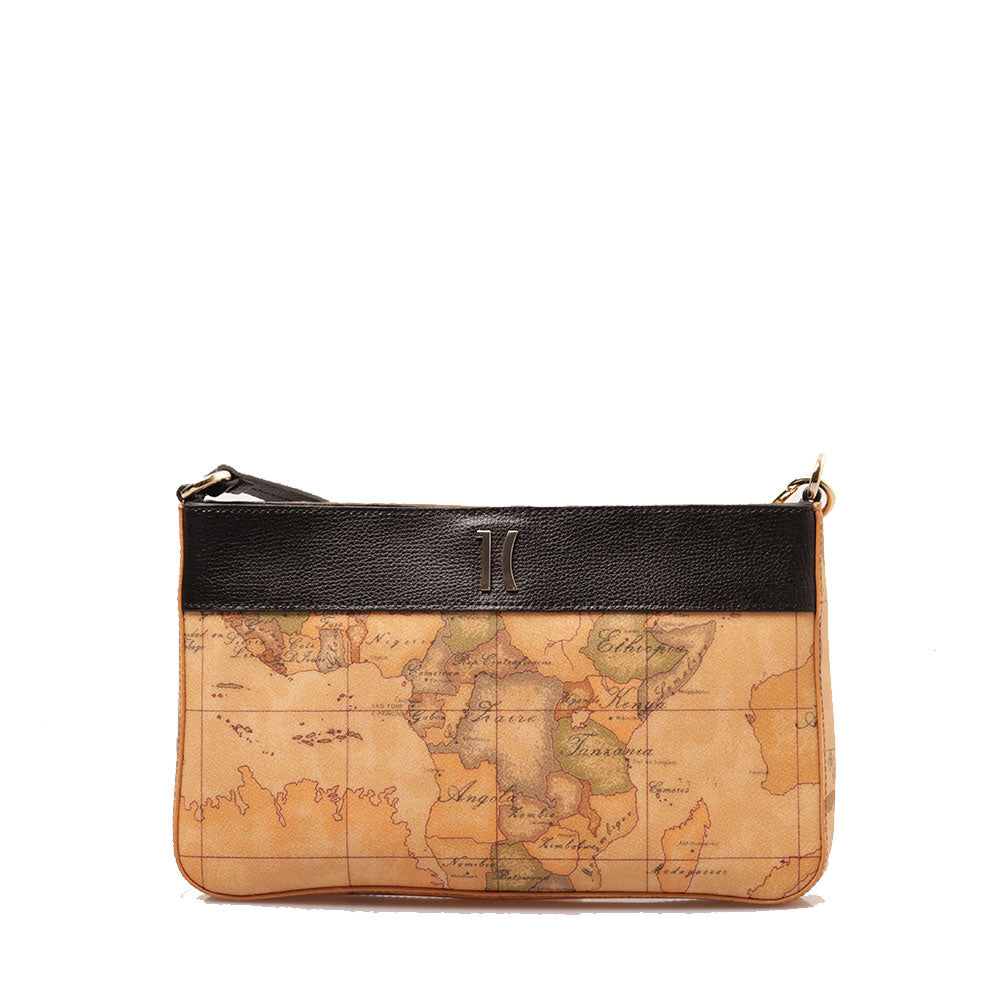 Pochette con Manichetto 1A Classe Alviero Martini linea Heritage Geo colore Geo Classic e Nero PO41