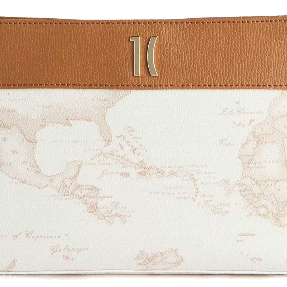 Clutch Bag with Wristlet 1A Classe ALVIERO MARTINI Heritage Geo in Geo White and Tan PO41