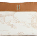 Clutch Bag with Wristlet 1A Classe ALVIERO MARTINI Heritage Geo in Geo White and Tan PO41
