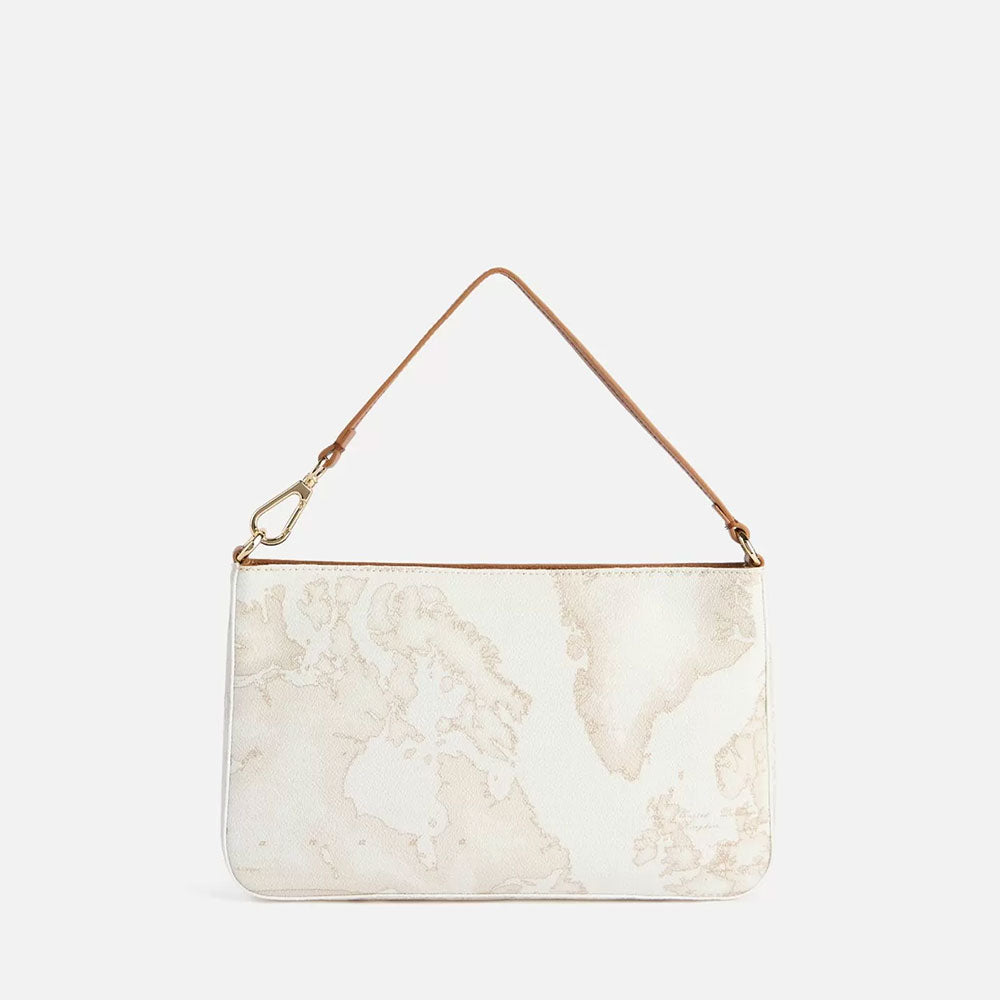 Clutch Bag with Wristlet 1A Classe ALVIERO MARTINI Heritage Geo in Geo White and Tan PO41