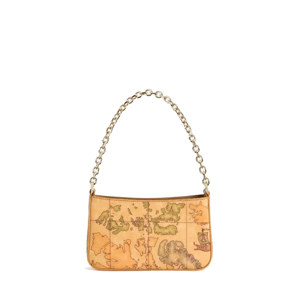 Clutch Bag with Chain Strap 1A Classe ALVIERO MARTINI Heritage Geo in Geo Classic and Tan PO42