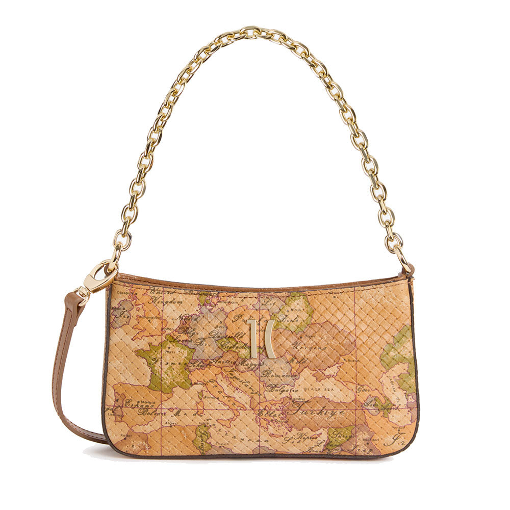 Pochette Donna con Catena 1A Classe Alviero Martini linea Vela Bag in Nappa stampa Geo Classic PO52