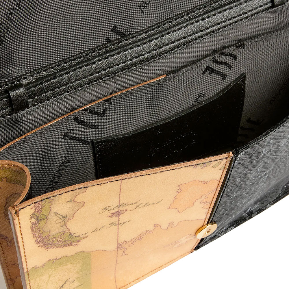 Pochette con Patta e Tracolla 1A Classe Alviero Martini linea Eclipse Geo stampa Geo Night e Geo Classic PO73