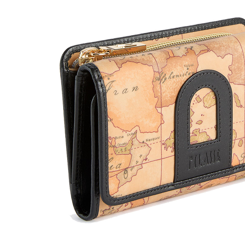 Portafoglio Donna con Bottone 1A Classe Alviero Martini linea Highland Soft Geo Classic e Nero PO96
