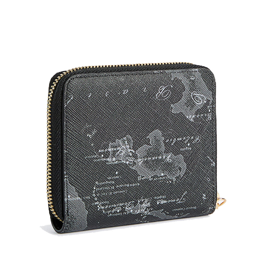 Portafoglio Donna Piccolo Zip Around 1A Classe Alviero Martini linea Folk Geo Night Nero PO98