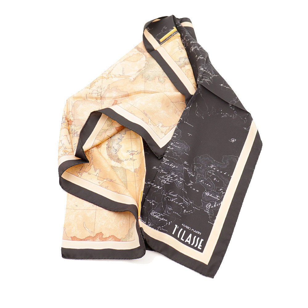 Foulard in Seta 70 x 70 cm 1A Classe Alviero Martini linea Eclipse Geo stampa Geo Night e Geo Classic F118
