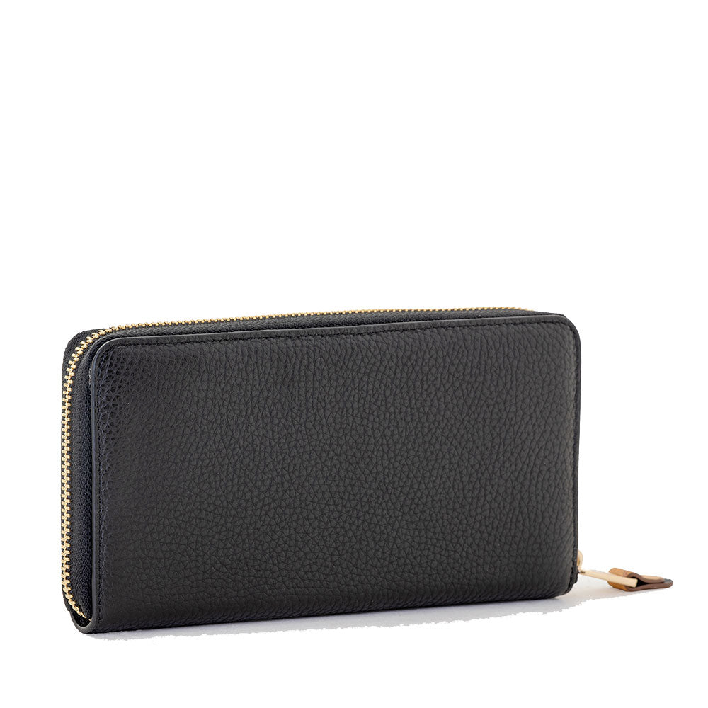 Portafoglio Donna Zip Around 1A Classe Alviero Martini linea Castle Leather in Pelle Nera PP09