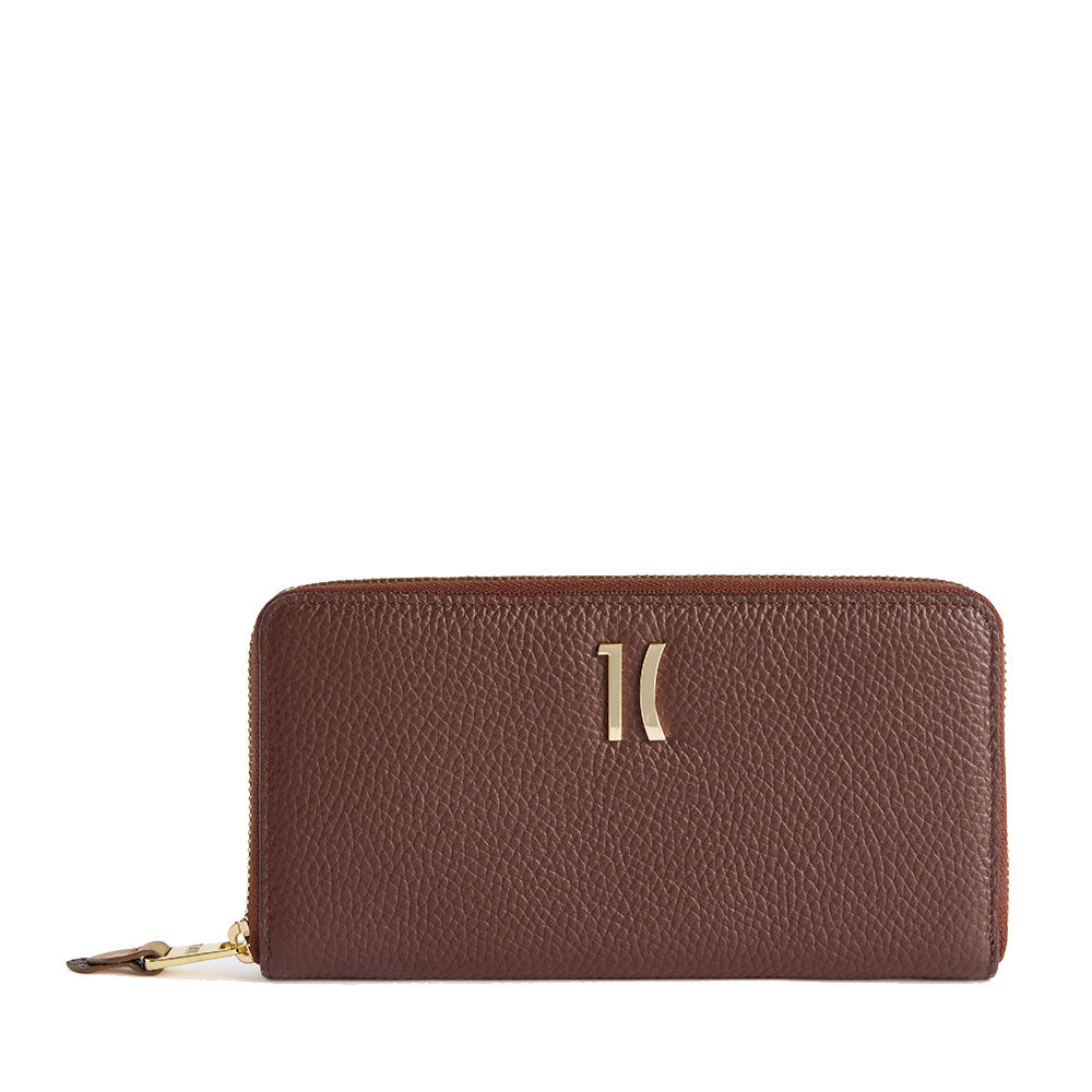 Portafoglio Donna Zip Around 1A Classe Alviero Martini linea Castle Leather in Pelle Mogano PP09